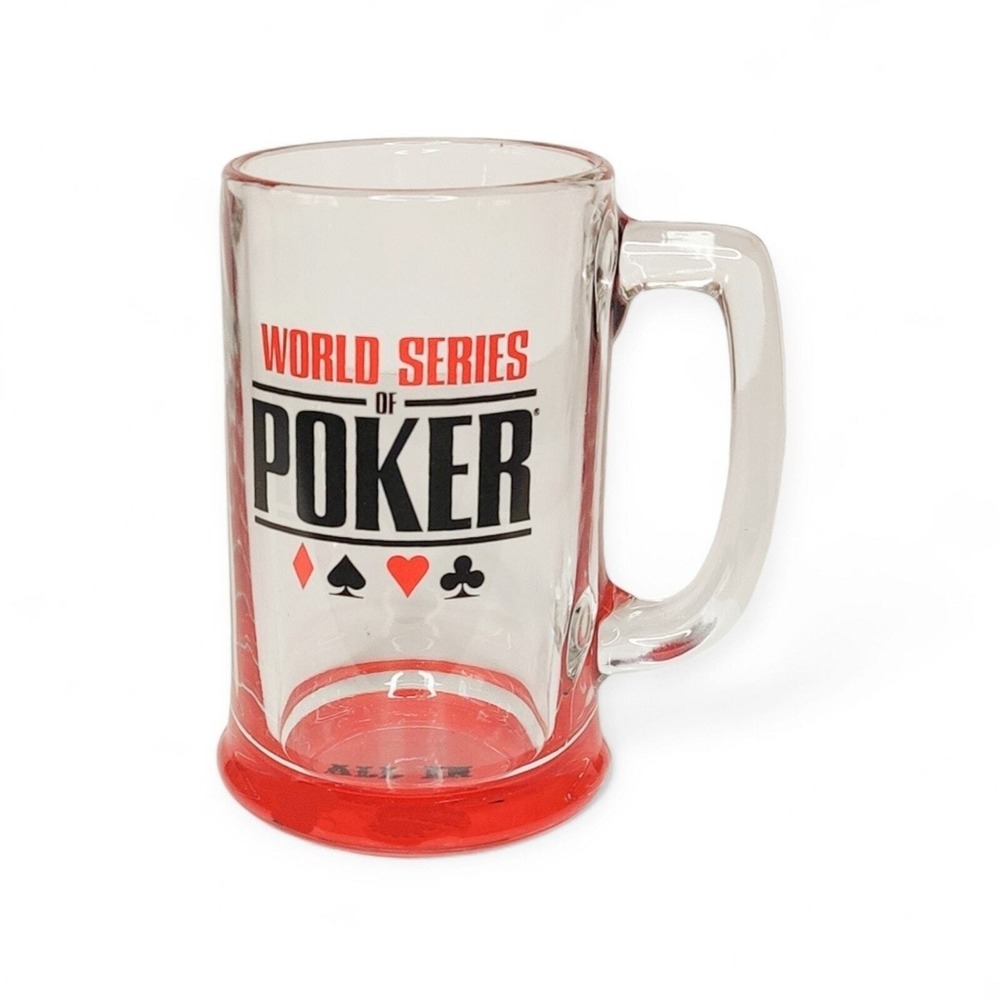 World Series Of Poker Glass Beer Mug‎ Beer Stein Playing Card Las Vegas Casino